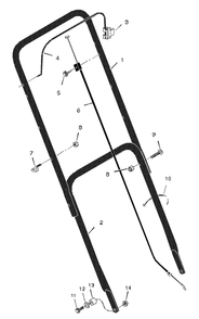 Handle Assembly Diagram and Parts List for 20101X83A 1997 Briggs and Stratton Lawn Mower